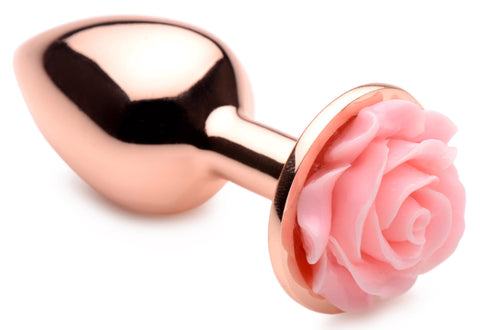 Pink Rose Gold Small Anal Plug with Delicate Flower Design > Anal Range > Jewel Butt Plugs