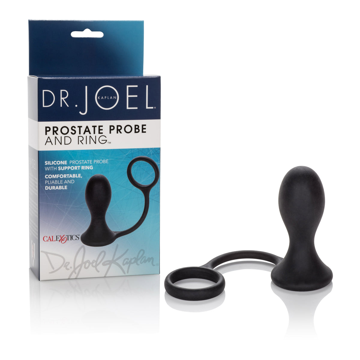Dr Joel Kaplan Silicone Prostate Probe and Support Ring Black > Anal Range > Prostate Plugs