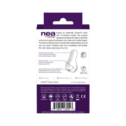 Nea Rechargeable Finger Vibe (Deep Purple) – Powerful Silicone Finger Vibrator Finger Stimulator