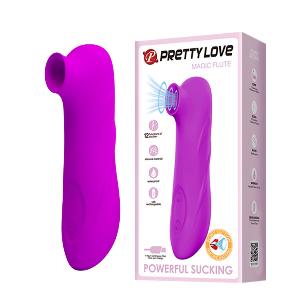 Pretty Love Magic Flute – Medical Grade Silicone Clitoral Suction Vibrator with 12 Functions Air Pulsation