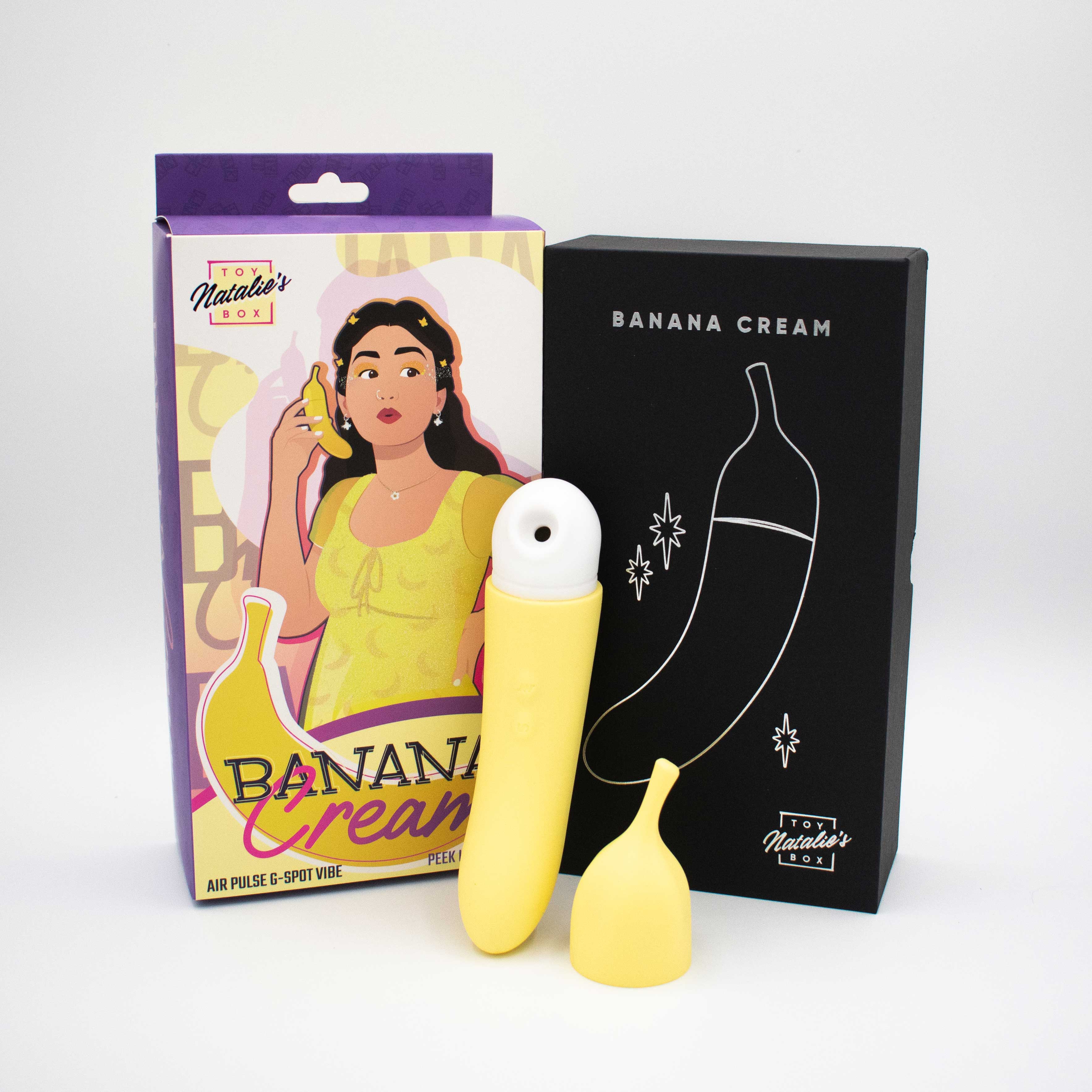 Banana Cream Yellow G-Spot and Air Pulse Vibrator Adult Toy AIR PULSATION