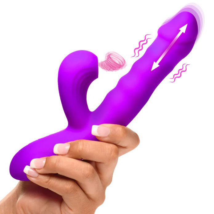 Thrusting & Sucking Rabbit Vibrator - Purple > Vibrators > Ladies > Rabbit Multi