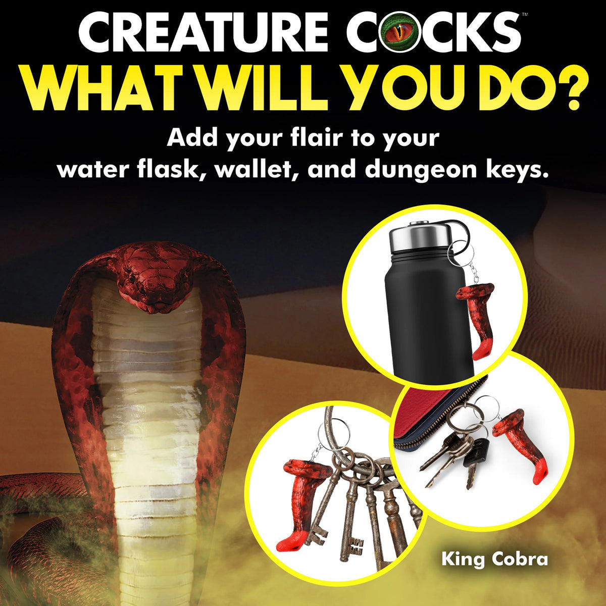 King Cobra Red Keychain Adult Intimacy Accessory Novelty Red > Novelties > Gag Gifts