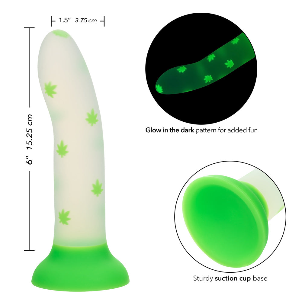 CalExotics Glow Stick Leaf Green Bendable Silicone 6" Dildo > Dildos > Strap On Dildos