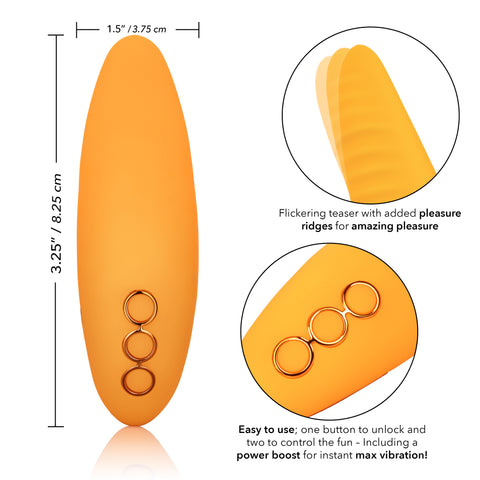 California Dreaming Hollywood Hottie Orange Mini Massager with 10 Vibration Functions and USB Rechargeable Vibrators