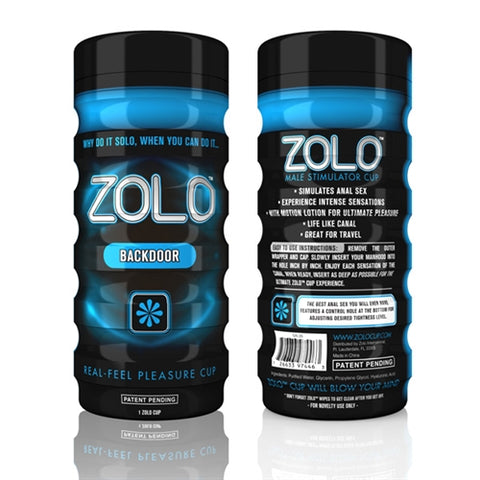 Zolo Back Door Masturbator Cup Ergonomic Male Toy Design Strokers - Manual