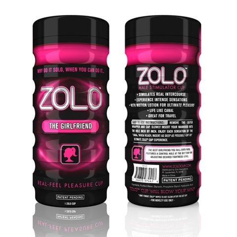 Zolo Girlfriend Masturbator Cup Cerise Ergonomic Design Strokers - Manual