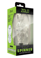 Zolo Gripz Spinner (Clear) – Squeezable Stroker > Sex Toys For Men > Masturbators Cup