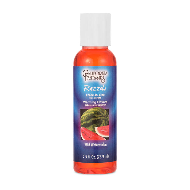 Razzels Wild Watermelon Warming Lubricant 2 Oz Bottle Pink Flavoured Lube