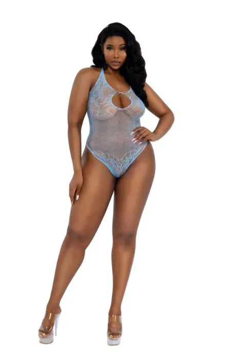 Ashley Teddy – Nylon Spandex Teddy Lingerie Blue Curvy Size > Clothes > Teddies