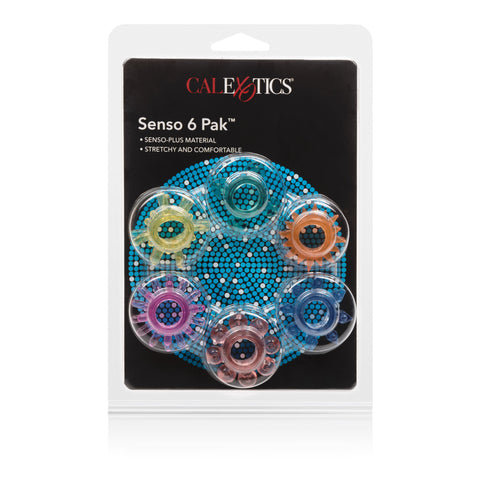CalExotics Senso 6 Pack Super Stretchy Erection Enhancers Set Multi COCK RING Set