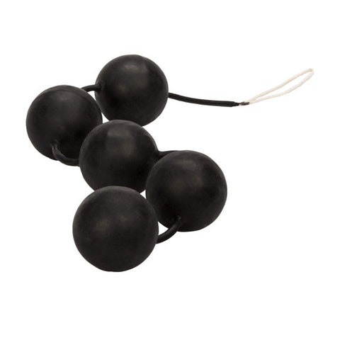 CalExotics Power Balls Black Latex Dipped 5-Ball Pleasure System with Easy Retrieval Cord 1.25 Inch Diameter > Sex Toys For Ladies > Kegel Exercise