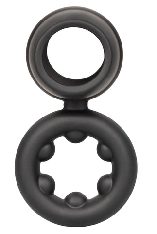 Alpha Liquid Silicone Dual Magnum Ring Black Stretchy Comfortable Size COCK RINGS Sling