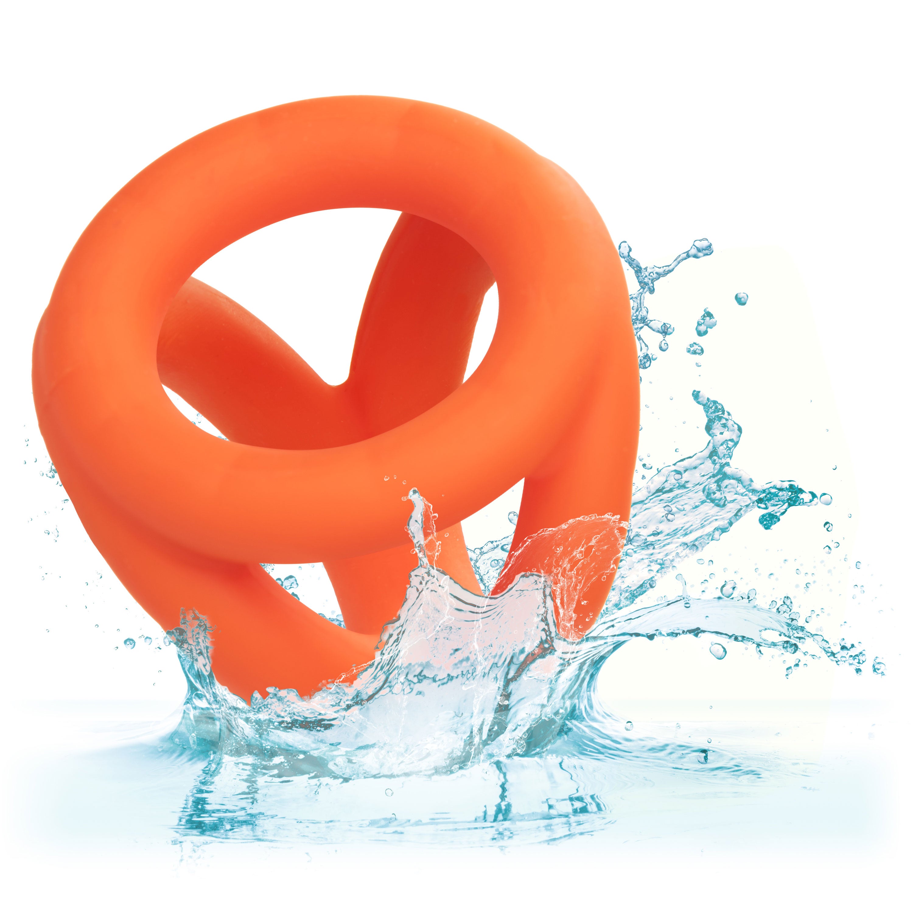 Alpha Liquid Silicone Tri-Ring Orange Ultra Stretchy Enhancer Ring COCK RINGS Sling