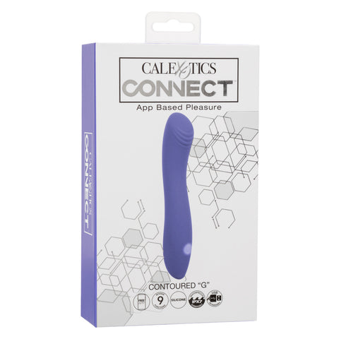CalExotics Connect Contoured G App-Based Pleasure Silicone Massager in Purple Finger Stimulator