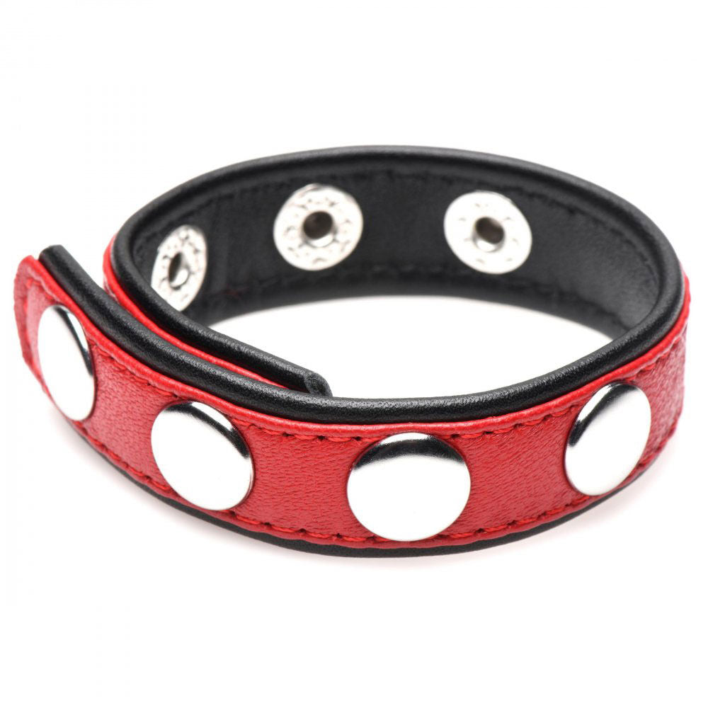 Leather Adjustable Speed Snap Cock Ring for Men Black Mens Leather