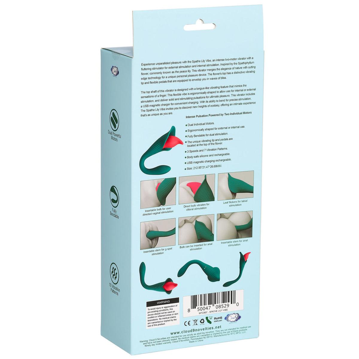 Spathe Lily Vibrator Green Two-Motor Intense Pleasure Toy > Sex Toys For Ladies > Rose Stimulators