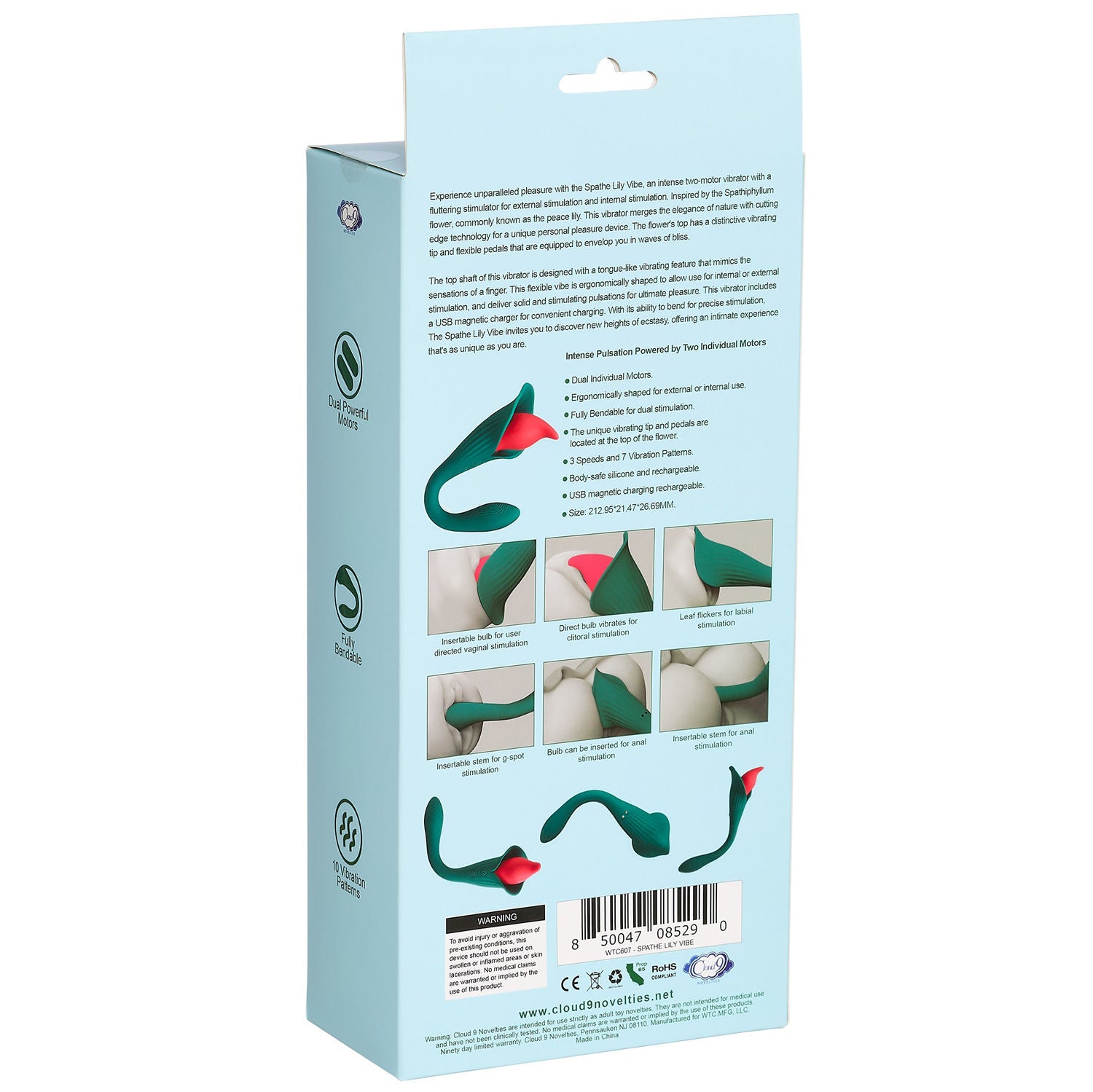Spathe Lily Vibrator Green Two-Motor Intense Pleasure Toy > Sex Toys For Ladies > Rose Stimulators
