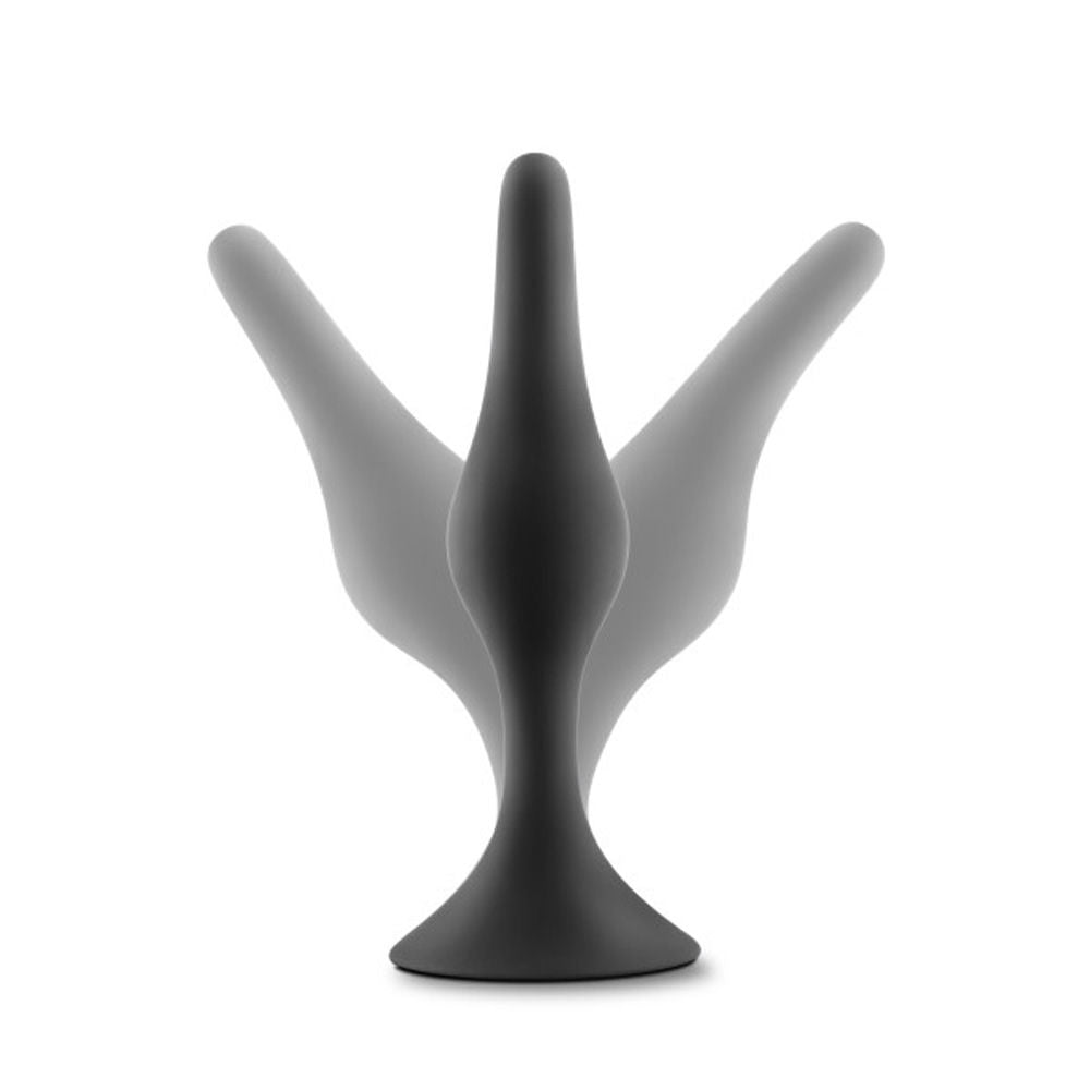 Anal Adventures Platinum Silicone Beginner Small Anal Plug Black Butt Plugs