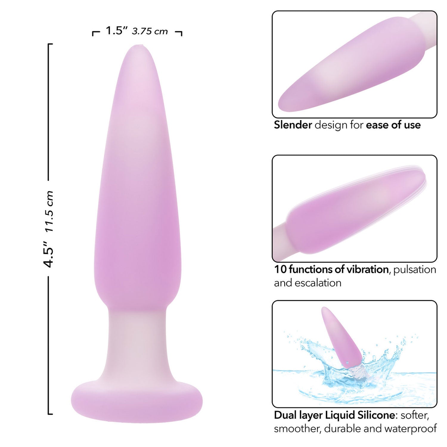 Lavender Haze Slender Probe Vibrator for Intimate Pleasure Butt Plugs - Vibrating