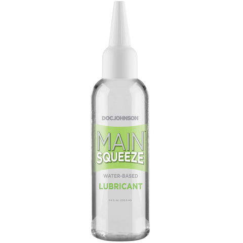 Main Squeeze Water Based Lubricant 3.4 Fl Oz Clear Bottle with Precision Nozzle Water Based Lube