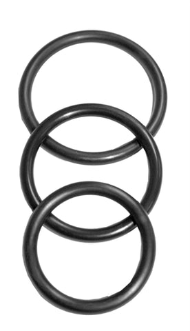 Sex and Mischief Nitrile Cock Ring Set 3 Pack for Enhanced Pleasure Black COCK RING Set