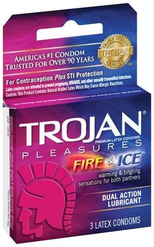 Trojan Fire and Ice Dual Action Lubricated Condoms - 3 Pack > Essentials > Condoms
