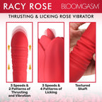 Bloomgasm Racy Rose Wireless Vibrator with Thrust and Lick > Sex Toys For Ladies > Rose Stimulators