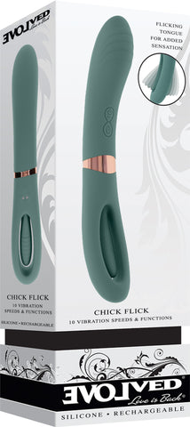 Evolved CHICK FLICK Double-Ended Vibrator 24 cm Green STIMULATORS