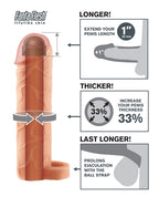 Fantasy Extension 1 Inch Penis Extension – Ultra-Soft Fanta Flesh Material With Ball Strap