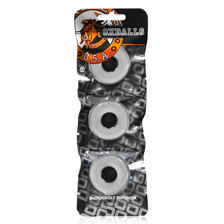 OXBALLS RINGER 3-pack of DO-NUT-1 cockrings CLEAR COCK RING Set