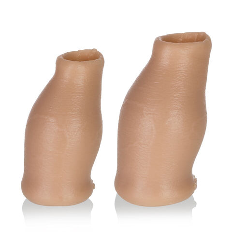 Hood Moreskin Silicone Faux Foreskin Sex Toy Medium Large Light Tone Beige SLEEVES