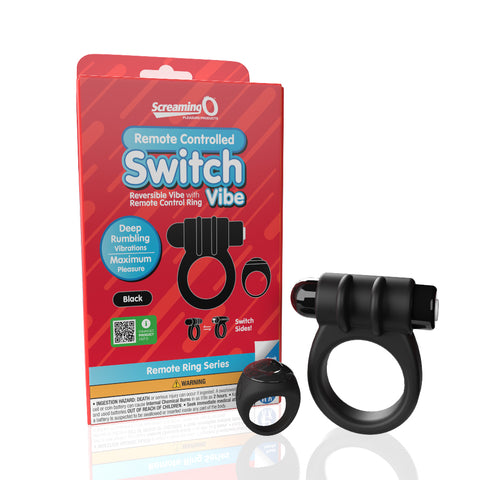 Screaming O Remote Controlled Switch Vibrating Ring Black – Deep Rumbling Vibration Cock Rings Vibrating