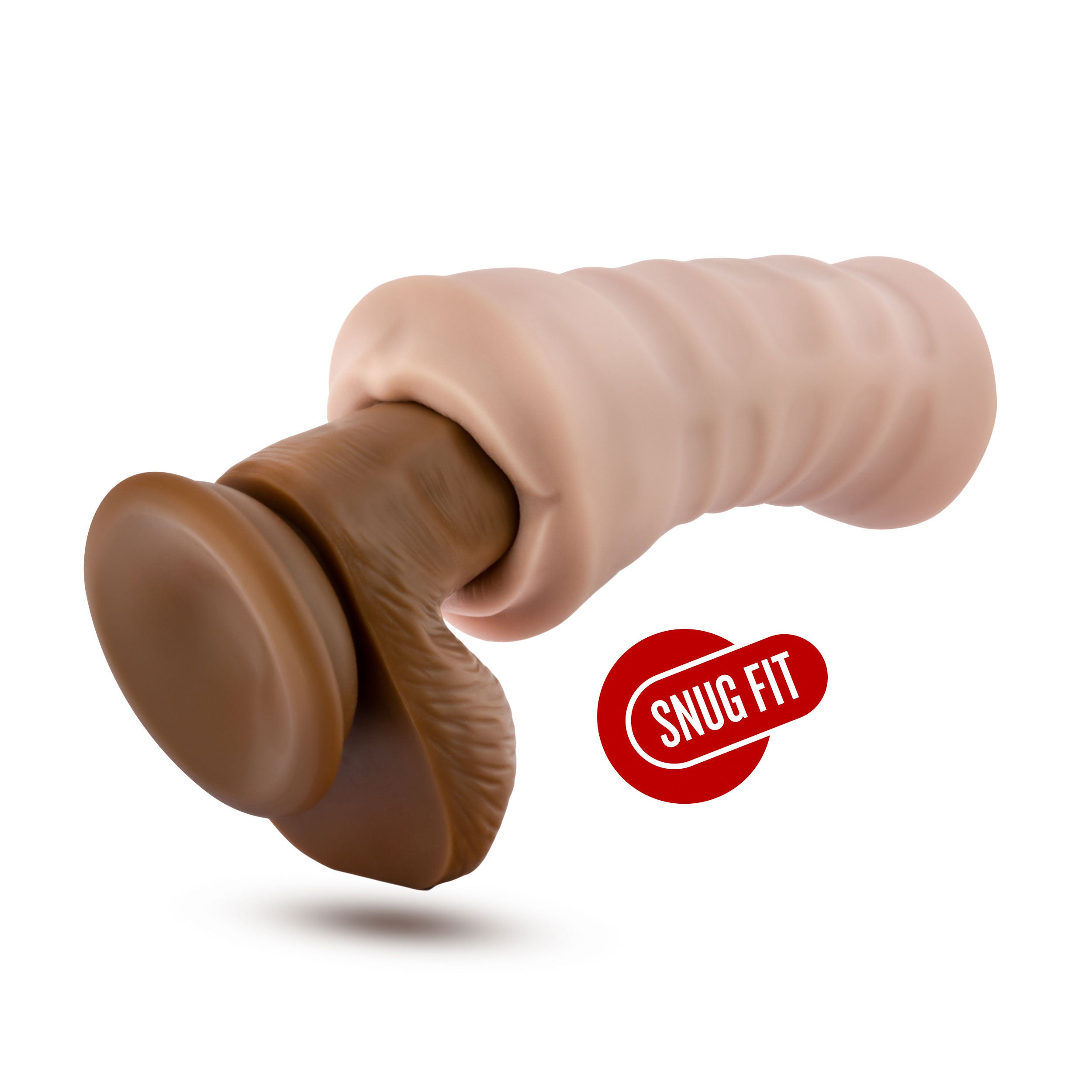 Nicole Vibrating Male Stroker in Beige Ultra-Soft Material Strokers - Manual