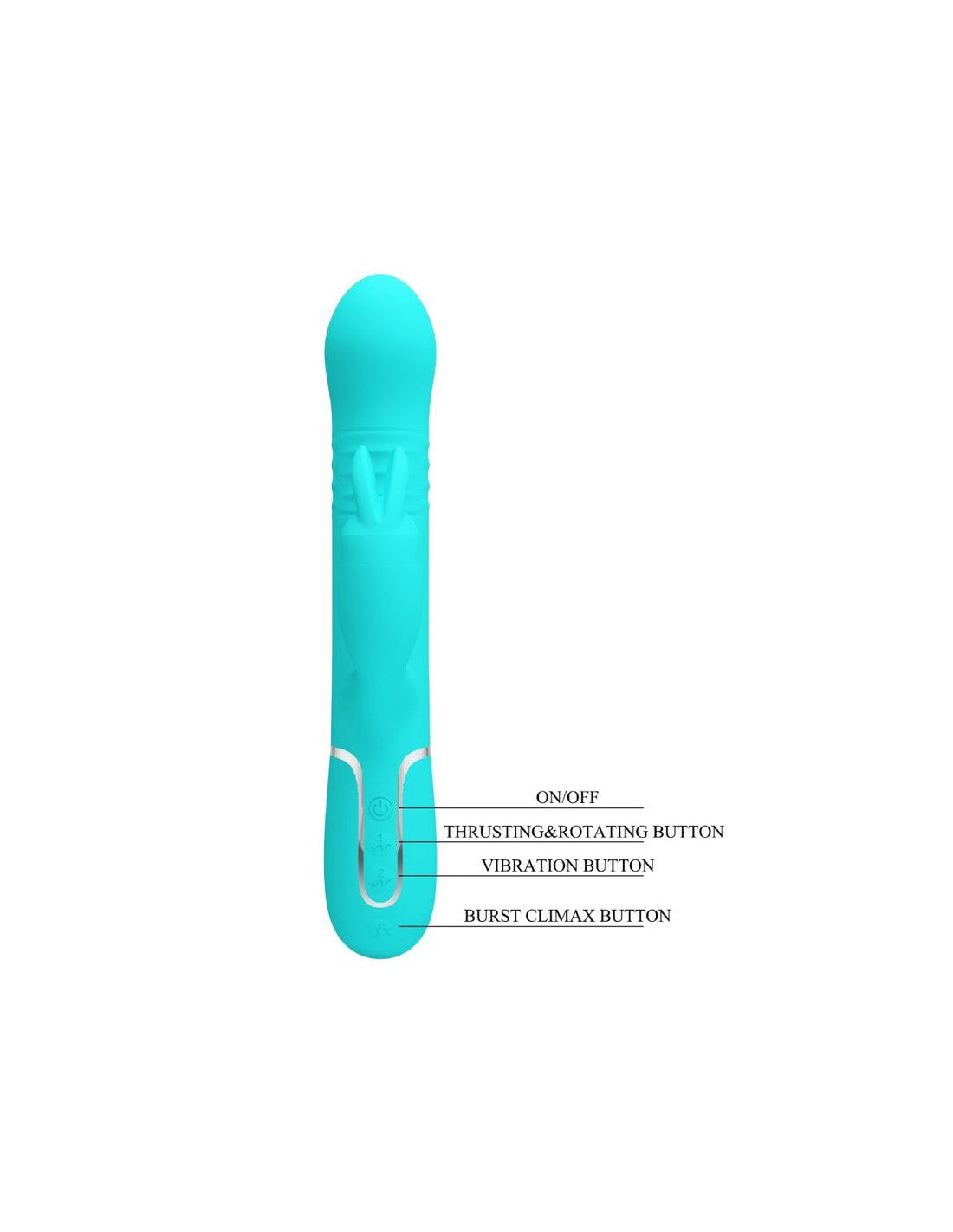 Coale Thrusting 9" Rabbit Vibrator Pearls Turquoise > Vibrators > Ladies > Rabbit