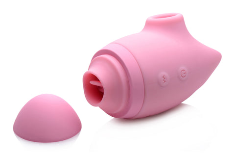 Shegasm Kitty Licker Triple Clit Stimulator Pink Vibrator Suction Stimulator