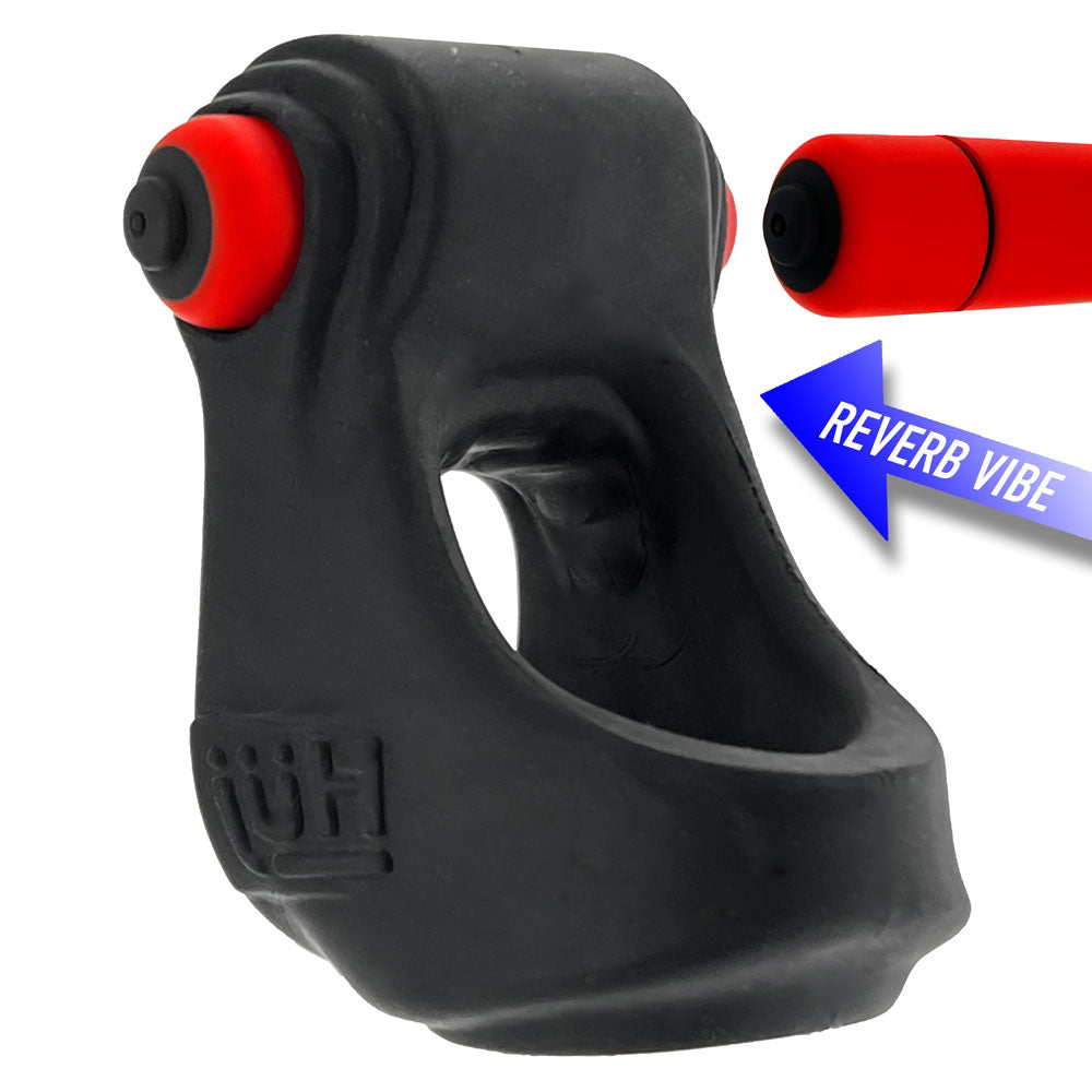 Oxballs Revsling Tar Ice Vibrating Rubber Cock and Ball Sling with Powerful Vibe Unit Black > Cock Ring > Vibrating