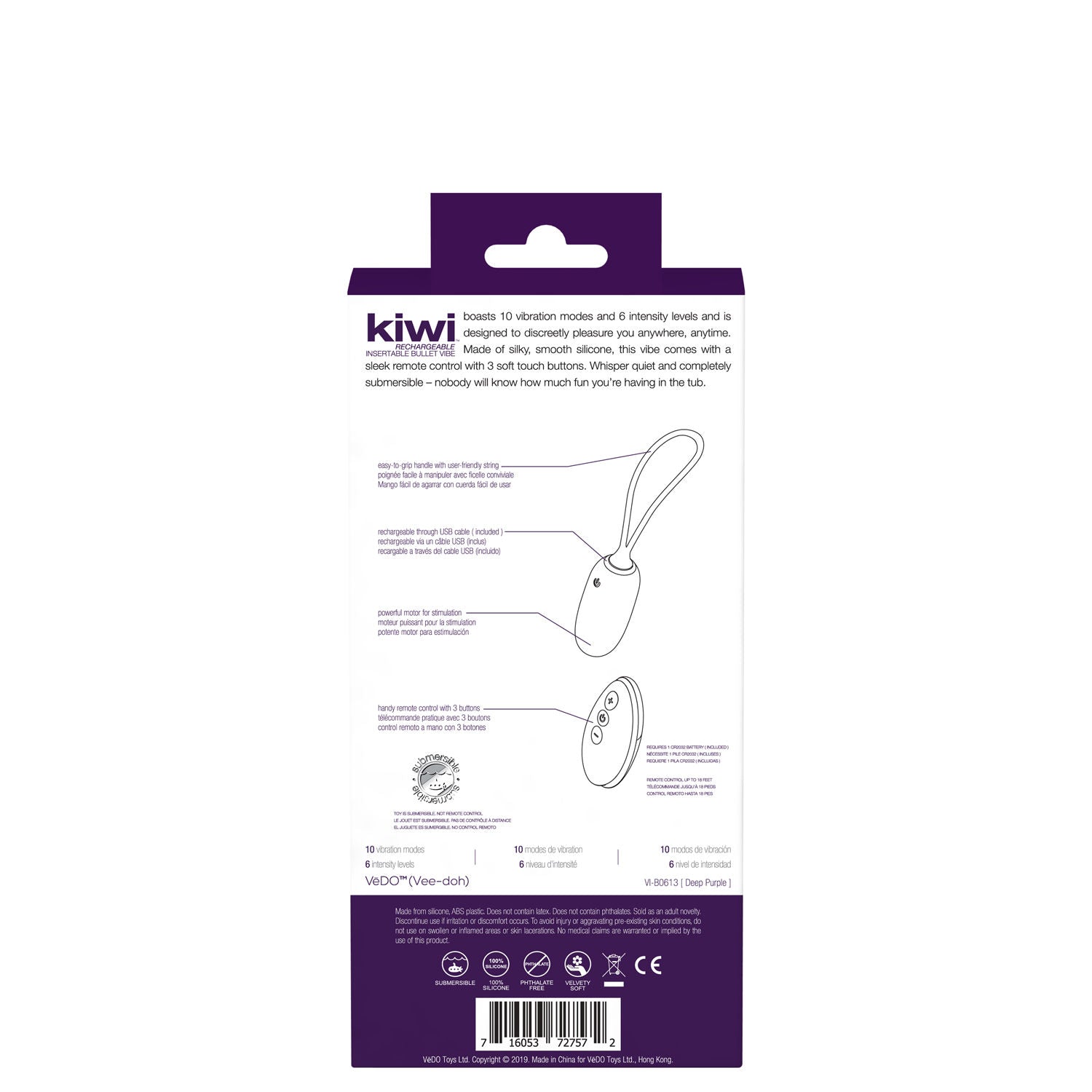 Kiwi Rechargeable Insertable Bullet - Deep Purple BULLETS