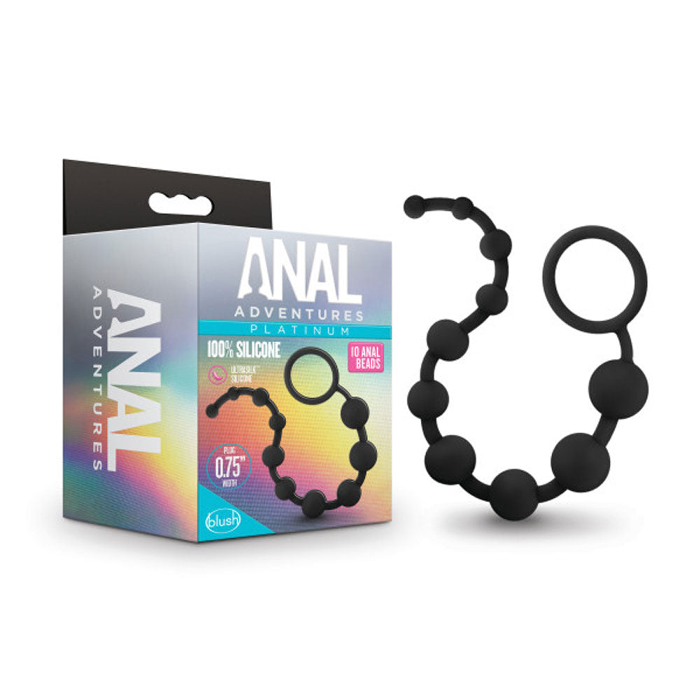 Anal Adventures Platinum Silicone (Black) – 12.5" Smooth Anal Beads > Anal Range > Anal Beads