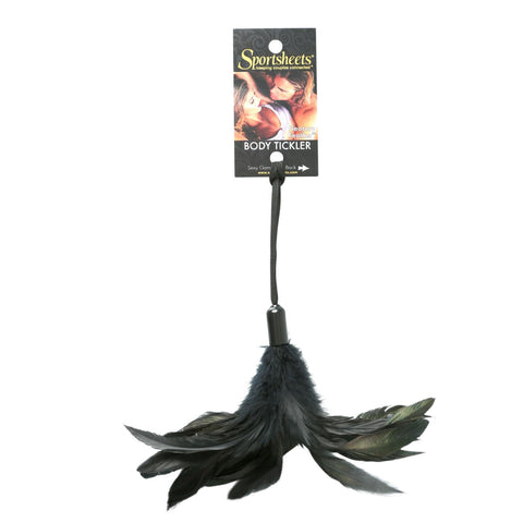 Pleasure Feather Black Feather Tickler with Wrist Cord for Adults Whips & Paddles