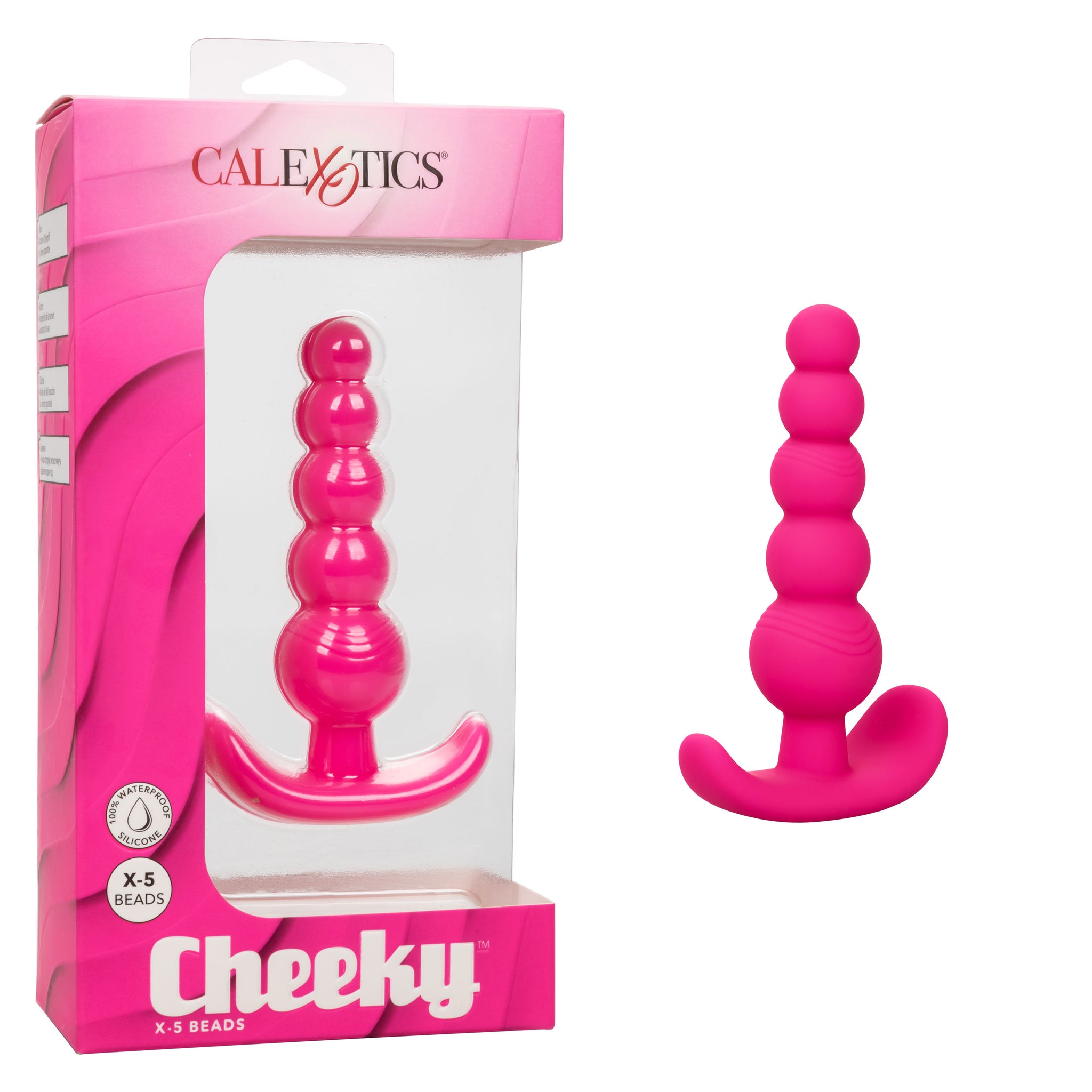 Cheeky X-5 Flexible Silicone Anal Beads with Easy Pull Handle - 4.25 Inch > Anal Range > Anal Beads