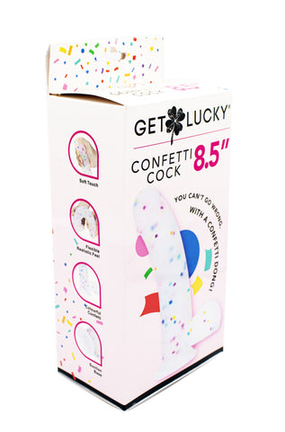 Get Lucky Confetti Bendable Dildo 8.5 Inch Silicone Toy DONGS