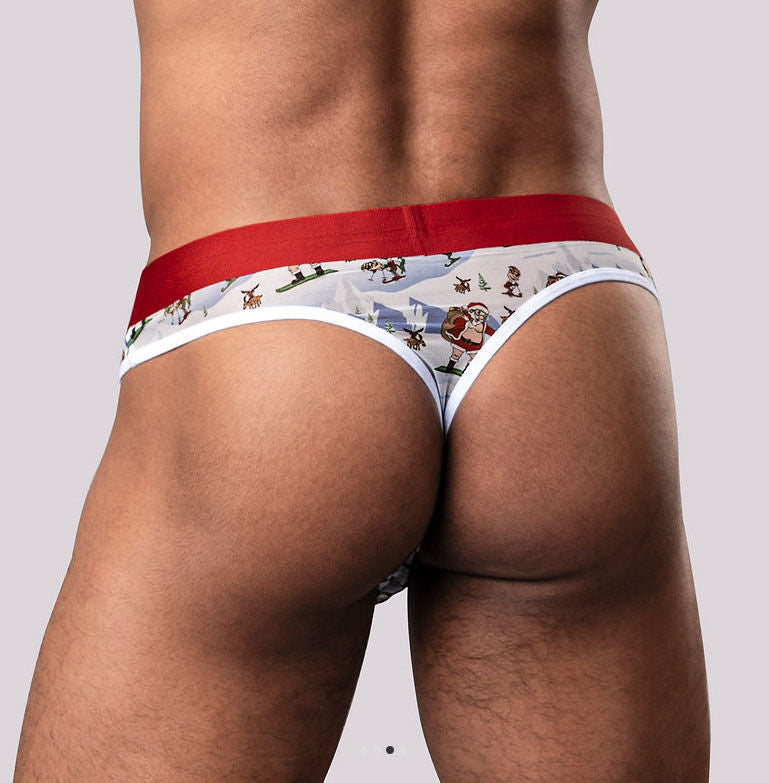Male Power Christmas Sheer Prints (Small/Medium) – Seamless Sheer Thong Holiday Items