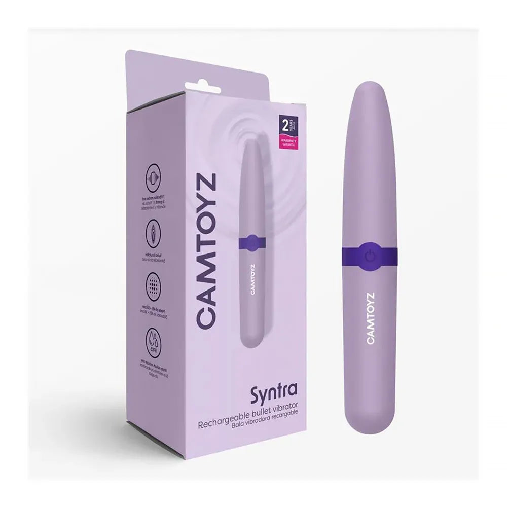 Syntra Camtoyz Rechargeable Bullet Vibrator – 10 Vibration Modes Bullet Vibrator Purple > Vibrators > Mini Vibrators