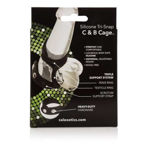 Adjustable Silicone Tri-Snap Cock Cage with Triple Strap Design Cages