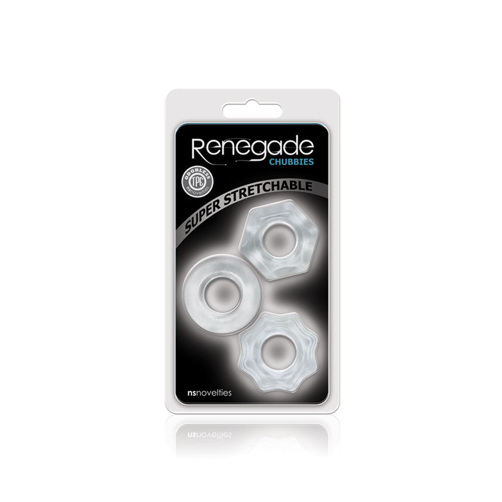 Renegade Chubbies - Clear Cock Rings - Set of 3 Clear COCK RING Set