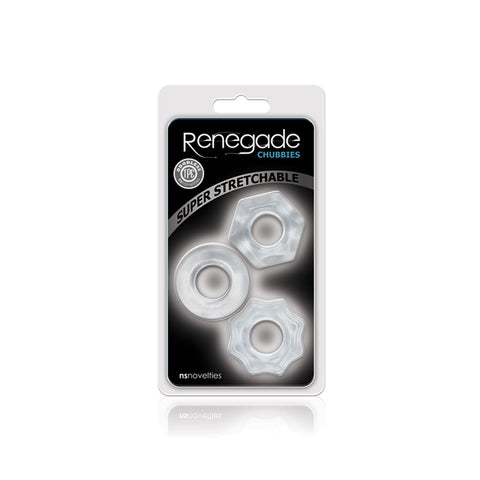 Renegade Chubbies - Clear Cock Rings - Set of 3 Clear COCK RING Set