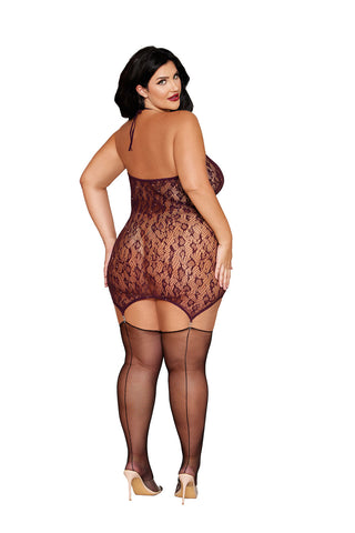 Queen Size Cherry Lacquer Garter Slip Nylon Spandex Lingerie > Clothes > Plus Size Lingerie