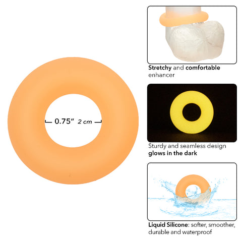 Alpha Glow-In-The-Dark Liquid Silicone Prolong Medium Ring Orange COCK RINGS