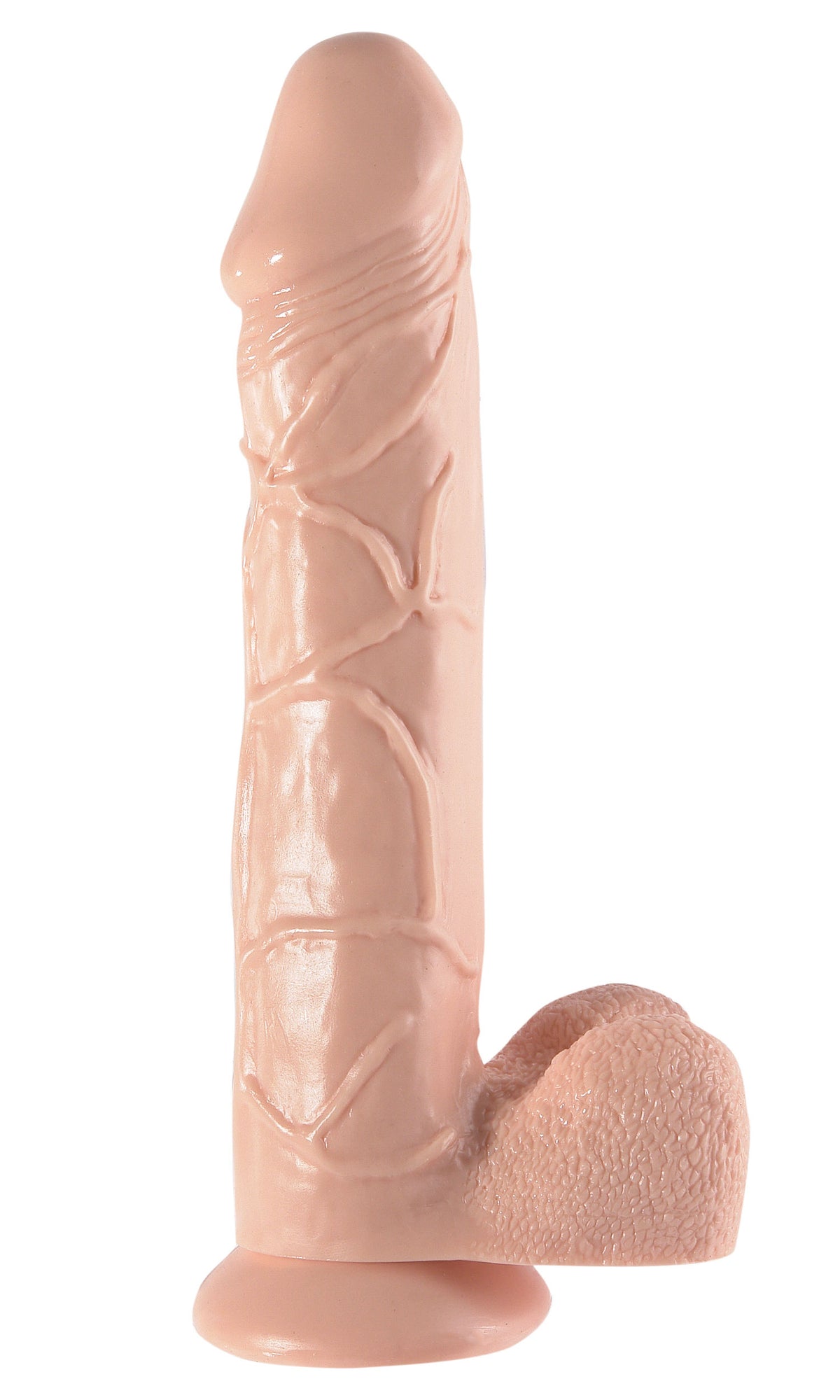 Basix Rubber Works 12 Inch Mega Realistic Dildo with Suction Cup Beige Dongs Realistic
